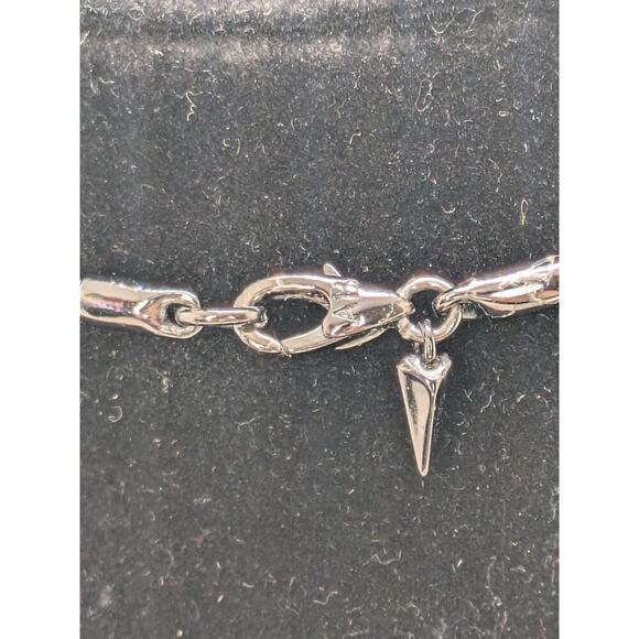 ALEXIS BITTAR RHINESTONE TASSEL NECKLACE WITH STUDDED STATIONS GUNMETAL/GOLD 40” - Picture 2 of 6